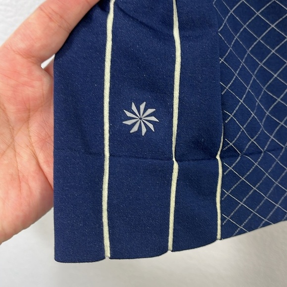 Athleta Finish Fast Line Tee Navy/White Size Medium #591287 - Picture 4 of 9